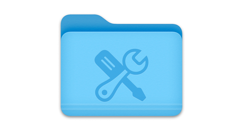 Mac utilities folder with screwdriver and wrench