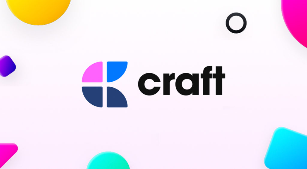 Craft logo with different colored shapes surrounding