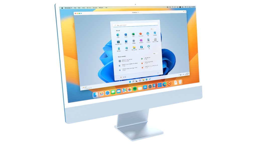 An iMac running Windows 11 under Parallels Desktop