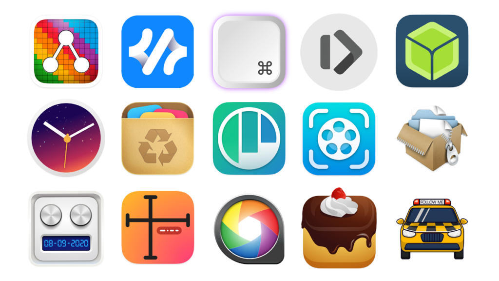 A grid of macOS app icons.