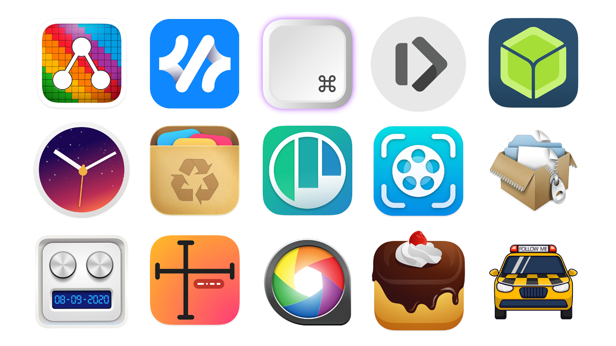 A grid of macOS app icons.