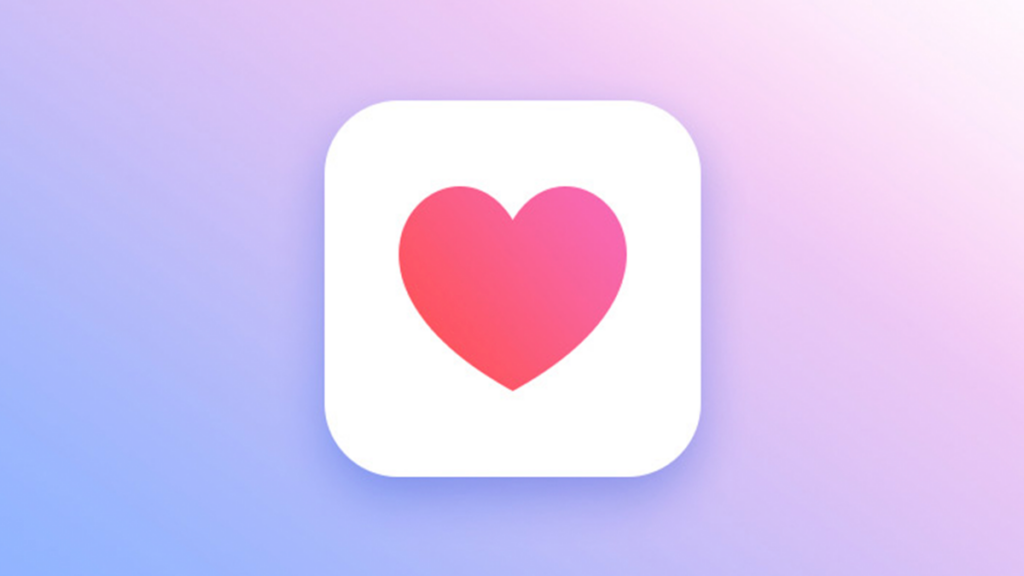 An app icon of a heart on a white background.
